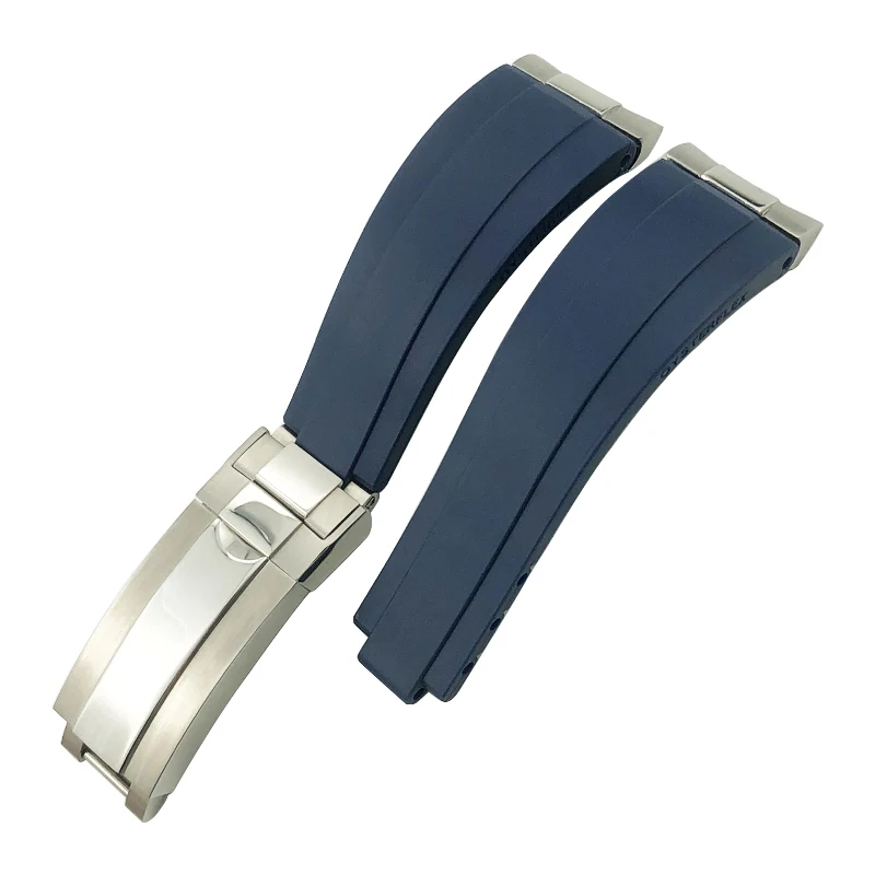 Ремешок силиконовый для часов металлический Изогнутый наконечник 20 мм 21