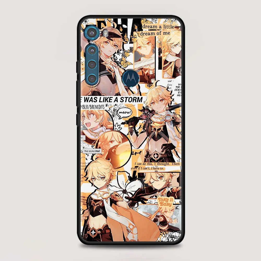 genshin impact anime for motorola one fusion case for moto g10 g9 g8 plus play power one g20 g30 g40 g50 g60 edge 20 phone shell free global shipping