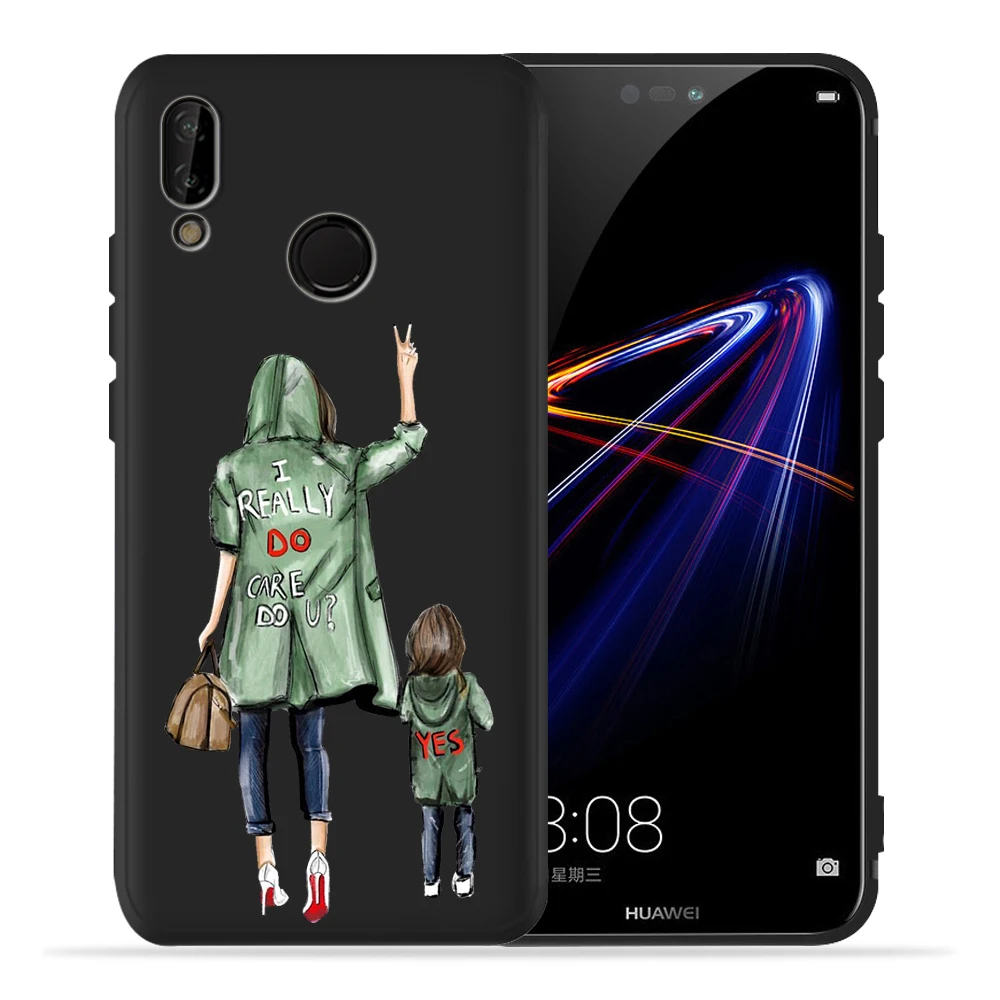 Модный чехол для мамы и дочки, супермамы и папы для huawei p20 Pro, чехол P20 P30 Pro P9 P8 mate 20 Lite Honor 8X9 10 20 PSmart - Цвет: 09