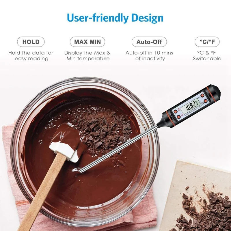

Food Thermometer,Food Cooking Thermometer,Kitchen Thermometer,Meat Thermometer,Long Probe Digital Meat Thermometer