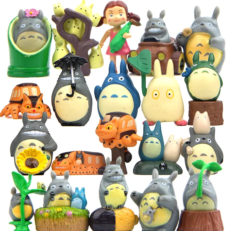 

My Neighbor Totoro Mei Cat Bus Anime Figures Miniature Studio Ghibli Figurines Collectible Dolls Kids Toys Set