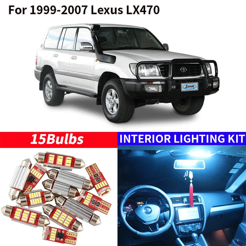 15 шт. комплект светодиодного освещения для салона Lexus LX470 1999 2007 гг.|Сигнальная