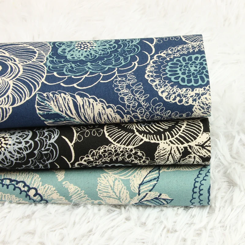 

Половина двор ткань из плотного хлопка с большим цветком листьями дерева принт собственными руками Сделай Сам мешок Подушка Хлопок Ткань д...