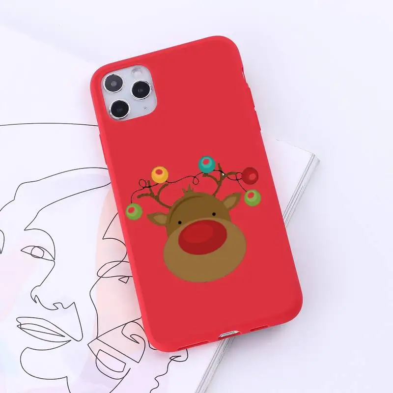 

Merry Christmas snowman elk Phone Case Candy Color for iPhone 6 7 8 11 12 s mini pro X XS XR MAX Plus