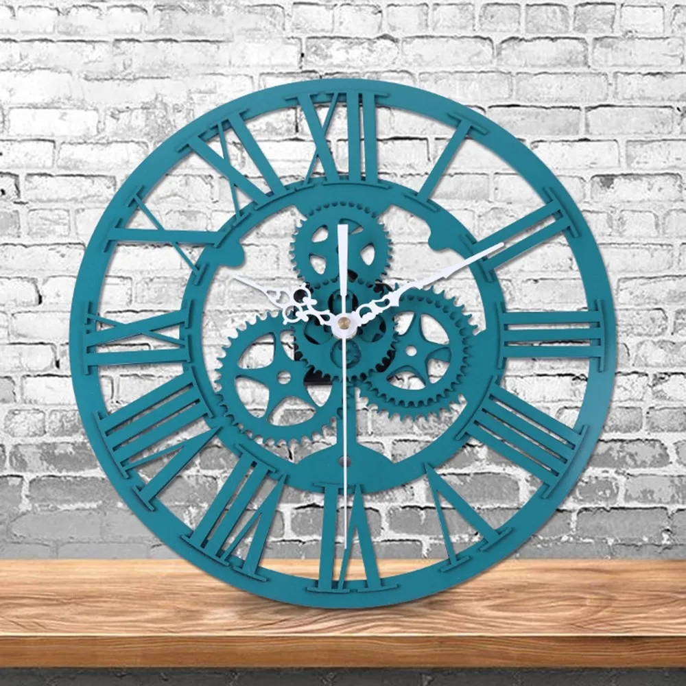 Ретро Художественный стиль настенные часы акриловая Шестерня большие DIY