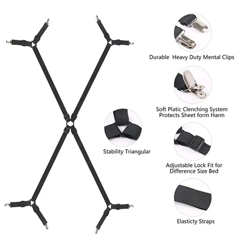 Регулируемый эластичный чехол для матраса 4 шт.|Бельевые прищепки| |