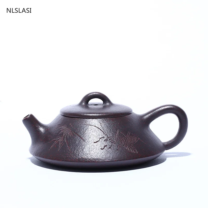 

Yixing Tea pot purple clay filter Stone scoop teapot beauty kettle Raw ore Handmade Boutique Tea set Customized authentic 130ml