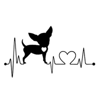 12 x 7cm cute heartbeat small dog pvc sticker window sticker car sticker
