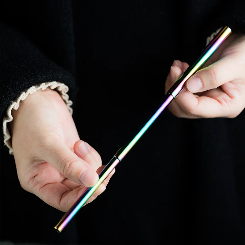 Металлическая многоразовая телескопическая солома из нержавеющей стали с