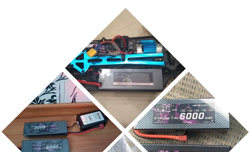 Аккумулятор hrb Lipo 2S 7,4 V 6000mAh 60C XT60 T Deans TRX EC5 XT90 RC части жесткий чехол для Traxxas самолеты автомобили лодки 4x4 1/8 1/10
