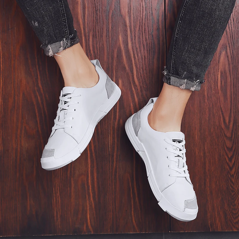 

Sneakers Men Shoes oxfords outdoor Mens Shoes genuine Leather Casual Shoes breathable lace up Male Winter Footwear Flats shoes