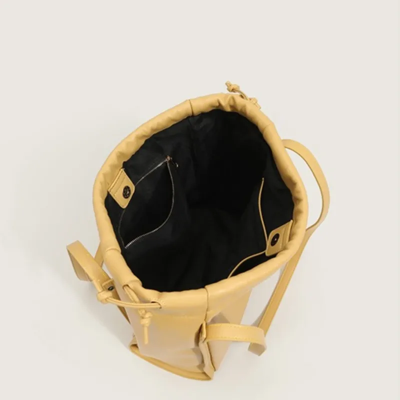 

Bags for Women 2021 New Leather Fashion All-match Fold Cloud Bag Soft Leather Single Shoulder Bucket Bag Purses and Handbags Sac