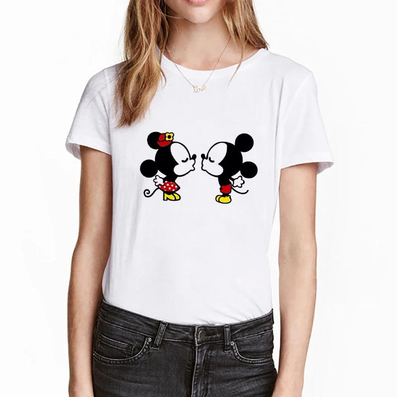 Новая футболка женская с Минни Маус И Микки Маусом изящные футболки графикой