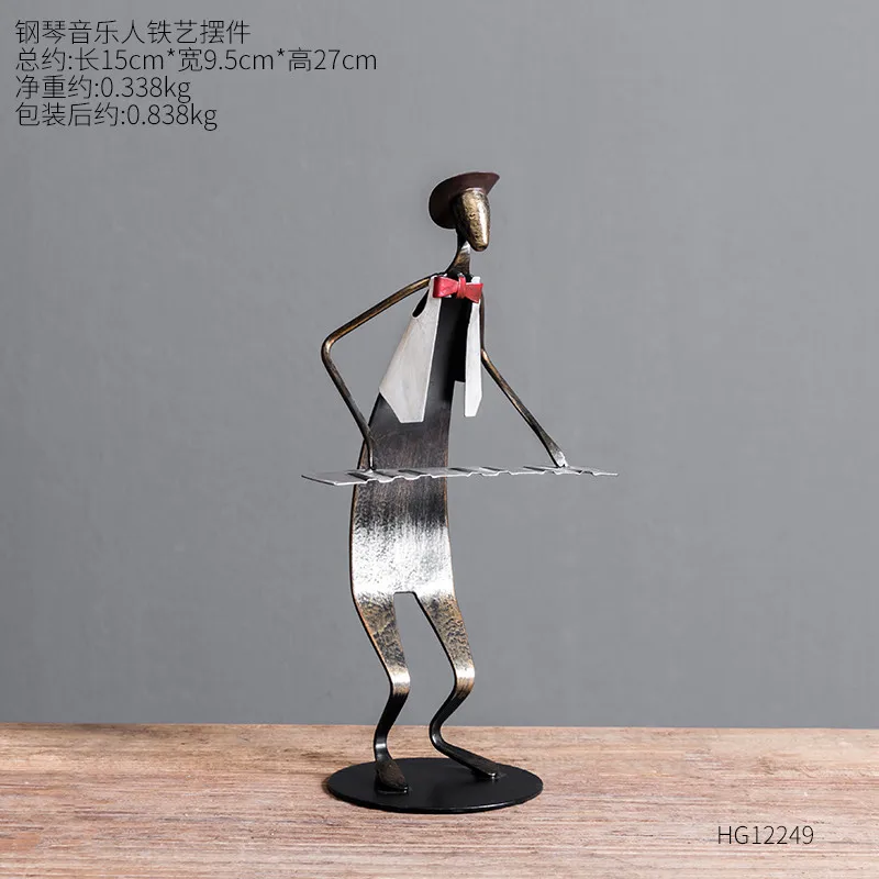 

[HHT] Modern Minimalist Nordic Ornaments Musicians Iron Arts Band Home Decoration Livingroom TV Wine Cabinet Desktop Furnishings