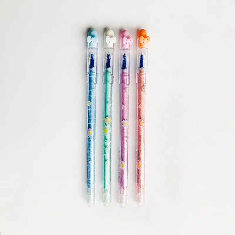 2 шт./компл. гелевая ручка со стираемыми маргаритками и цветами бантом синие