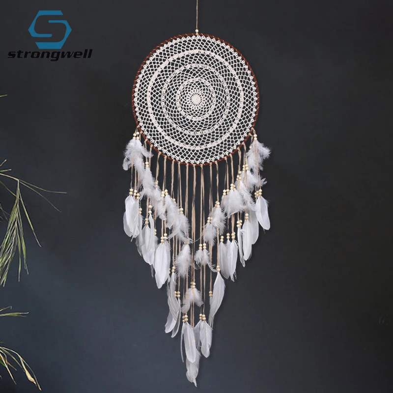 Strongwell ручная вязка Ловец снов ветряные колокольчики подвесное украшение в