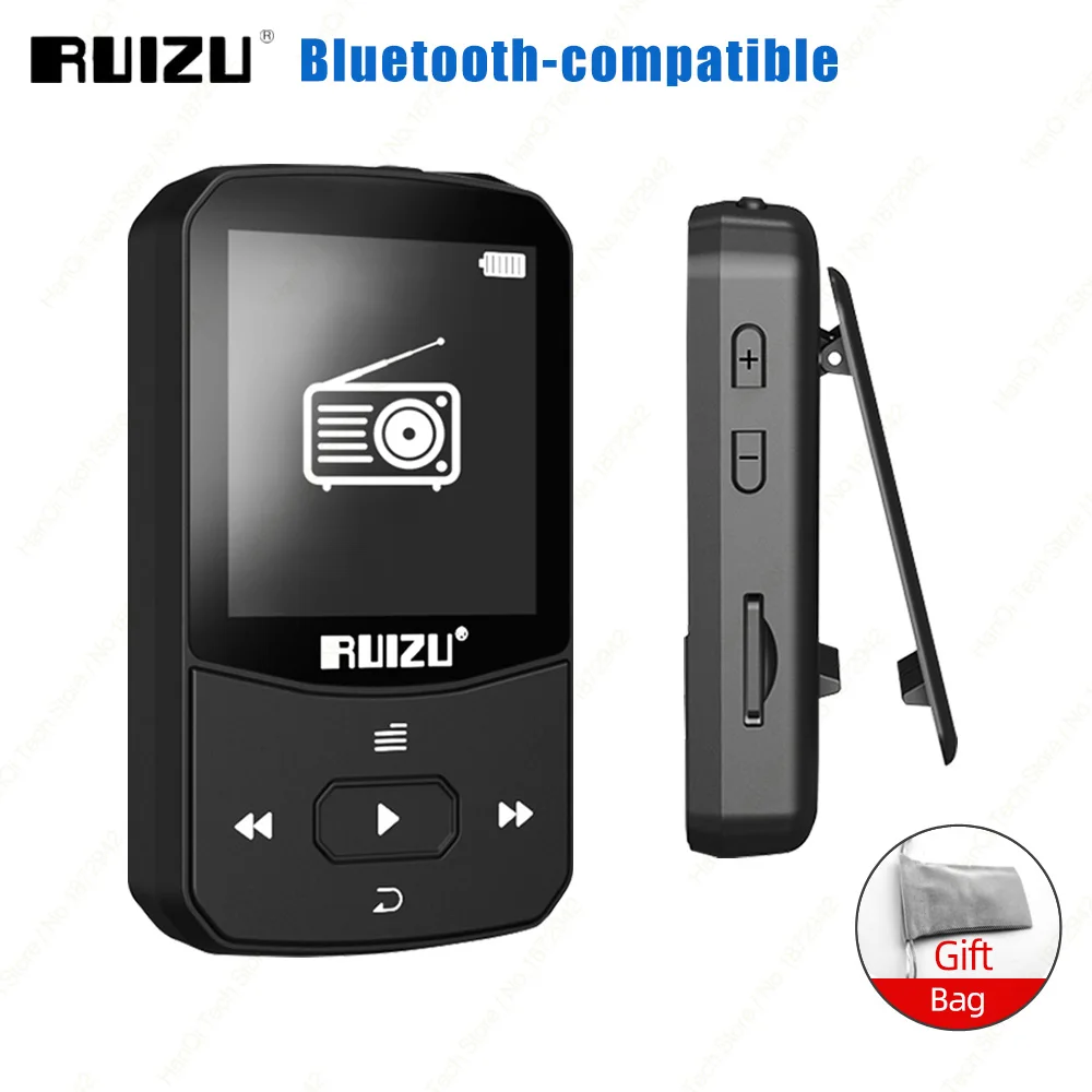 Спортивный MP3 музыкальный плеер RUIZU X52 с Bluetooth мини-клипсой поддержкой TF-карты и