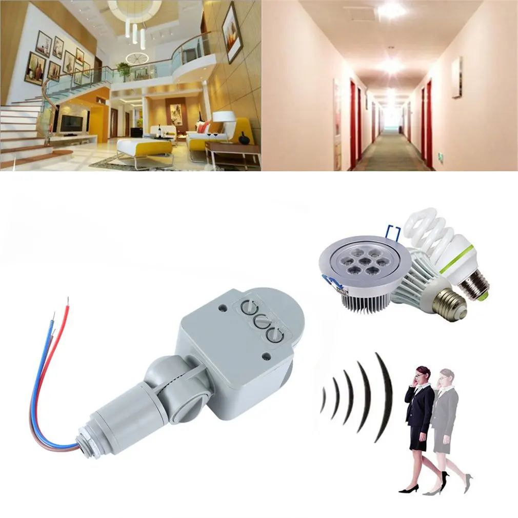 

Infrared PIR Motion Sensor Switch Motion Sensor Light Switch with LED Light Automatic Outdoor AC 220V DC 12V Infrared Detector