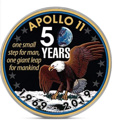 Посеребренная монета американского Аполлона для Земли до Луны сувениры №
