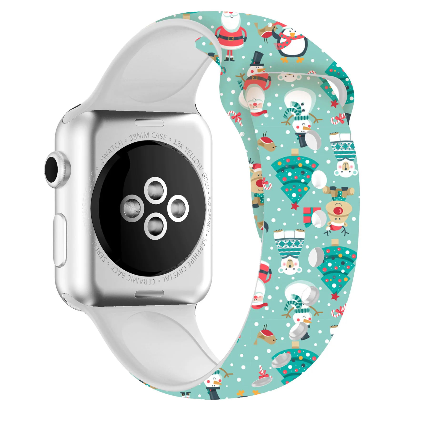 Ремешок для часов женский Силиконовый ремешок для Apple Watch 38 мм 42 мм 44 мм 40 мм милый Рождественский браслет Санта для iWatch серии 5 4 3 2 1 ремешок для часов подарок