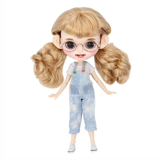 ICY factory blyth кукла на заказ кукла 1/6 bjd белая кожа суставное тело, новое матовое лицо открытый рот закрытые глаза - Цвет: H