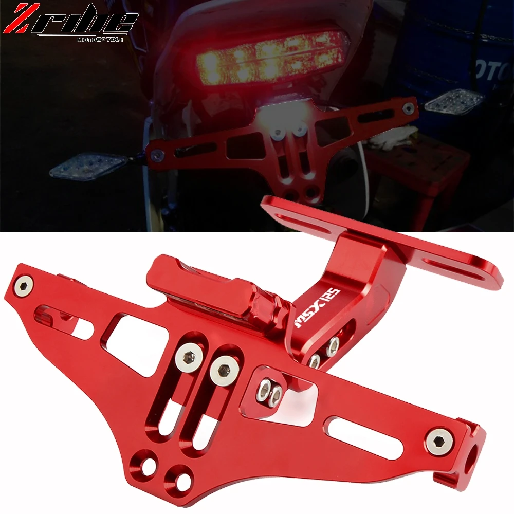 

FOR Honda MSX125 Grom MSX 125 2014 2015 2016 2017 2018 2019 CNC Motorcycle License Number Plate Frame Holder Bracket With LED