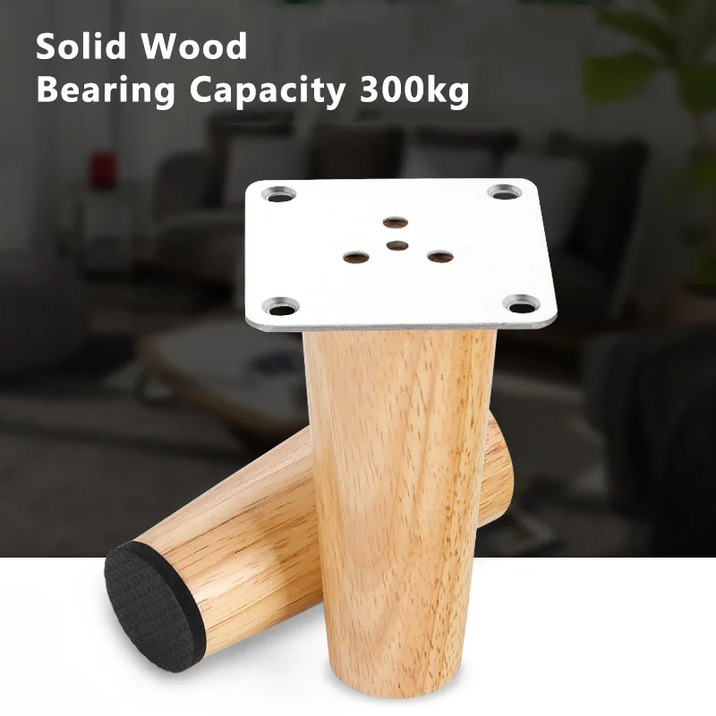 4 шт. ножки из массива дерева для мебели косые дивана кровати ванной кабинета