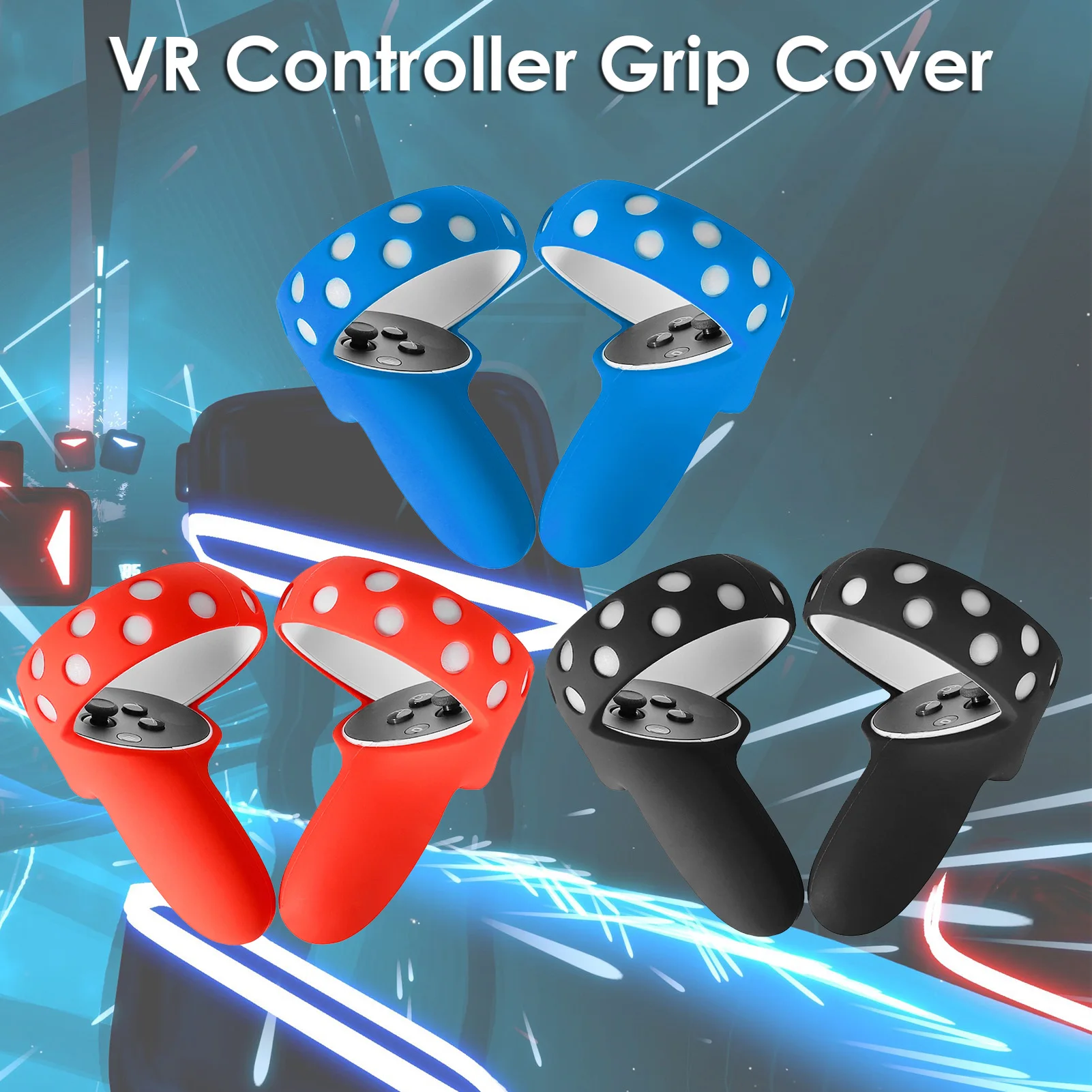 

Touch Controller Rivet-style Protective Cover Sweatproof Cover With Knuckle Strap Handle Grip For Oculus Quest 2 VR 3d