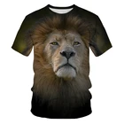 2019 Модные мужские футболки с изображением короля льва, Мужская футболка с круглым вырезом и коротким рукавом, с 3D-принтом, мужская повседневная Пляжная футболка большого размера
