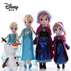 Плюшевая кукла Холодное сердце Disney, игрушки принцессы Анны, Эльзы, мягкие игрушки для детей, подарок на день рождения для девочек