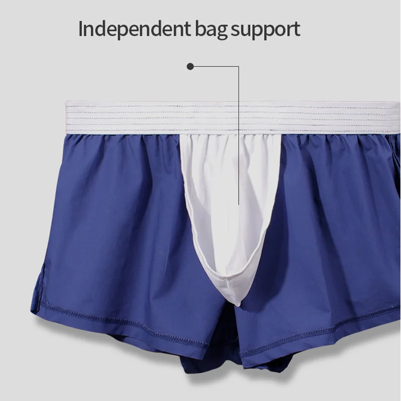 

2pcs Cotton Men Arrow Pants Loose Breathable Men's Boxer Briefs Built-in Scrotal Pouch Male Panties Man Underpants Shorts #016