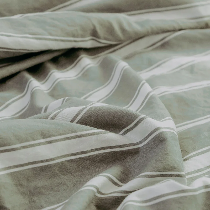 Хлопковое мягкое покрывало с зелеными полосками моющееся покрывало/покрывало