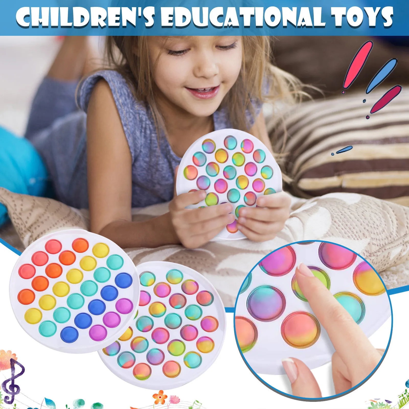 

2021 New Push Pop Pop Bubble Sensory Fidget Toys Silicone Stress Reliever Toy Squeeze Toy Fidget Toy Gifts