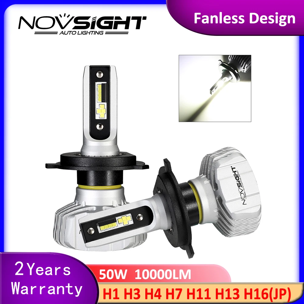 NOVSIGHT H4 светодиодный светильник для головы автомобиля H7 H11 H1 H3 9005 9006 H13 6500K 10000LM CSP Chips