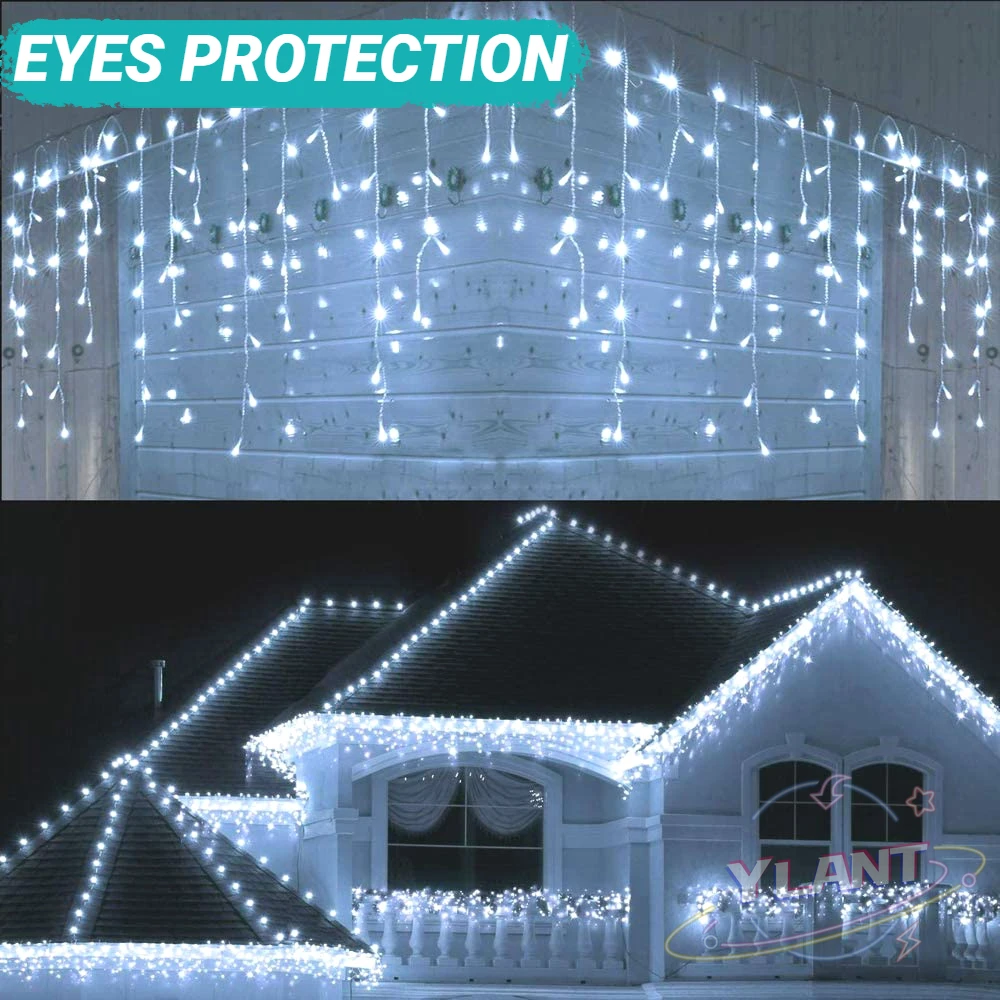 

YLANT 5M Waterproof Outdoor Christmas Light Droop 0.4-0.6m Led Curtain Icicle String Lights Garden Mall Eaves Decorative Lights