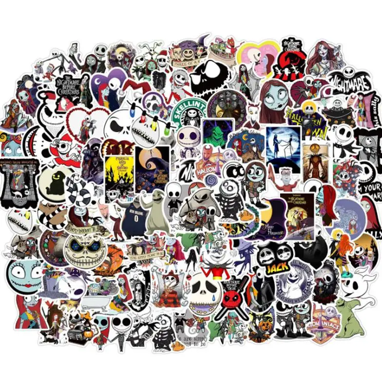 103050100pcs new christmas fright night sticker school student diary hand ledger stationery mobile phone guitar girl toys free global shipping