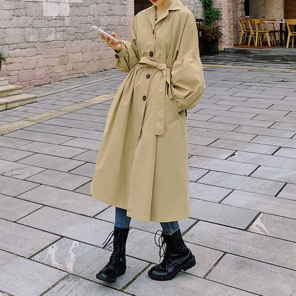 Женский тренчкот осенняя японская и Корейская Новая ветровка длинная Офисная