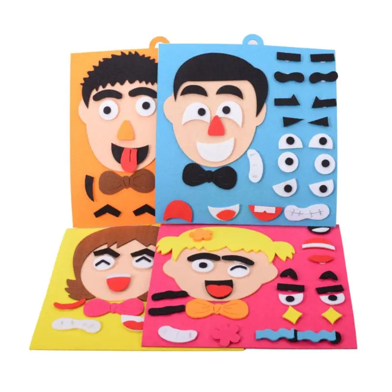 

3D Facial Features Puzzles Jigsaw DIY Early Learning Educational Toys For Children Interactive Parent Child Recognition Train