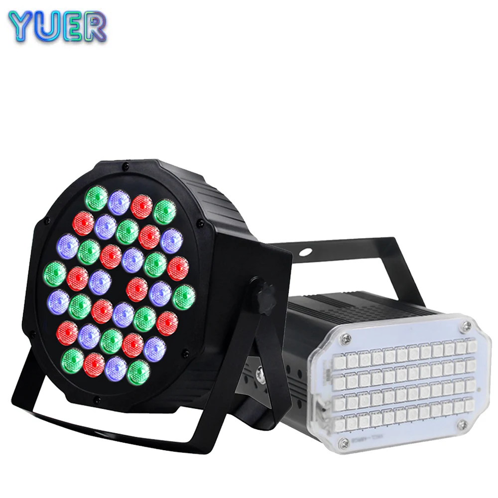 Портативный RGB стробоскосветильник 35 Вт с 48 светодиодами, стробоскоп с дистанционным управлением музыкой и звуковым управлением для сцены, дискотеки, бара, вечеринки, клуба, лазерсветильник прожектор Par