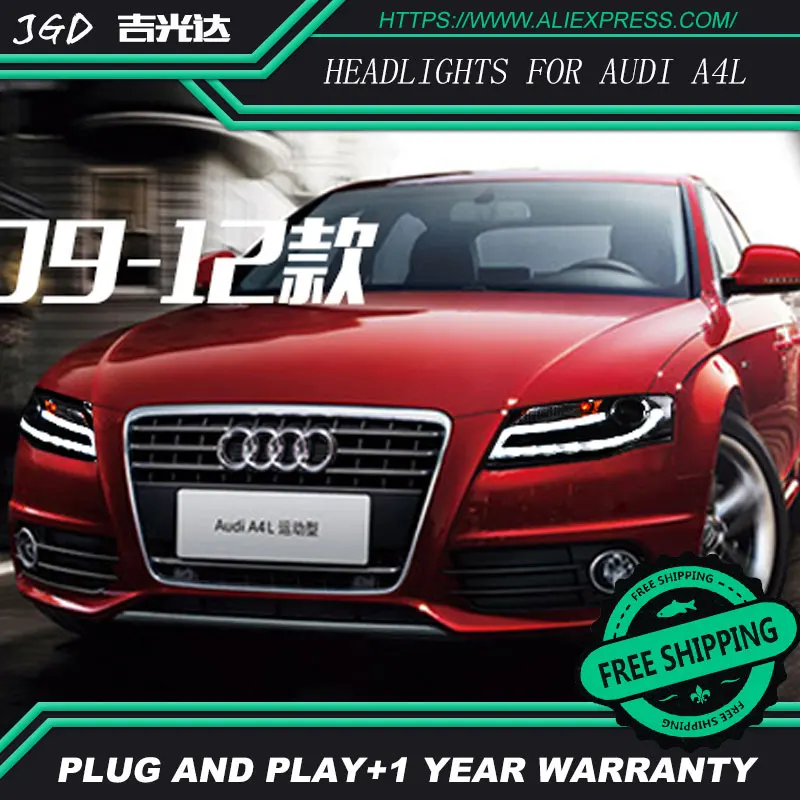 Автомобильный Стайлинг Головной фонарь чехол для Audi A4L B8 2009 2012 Светодиодные фары