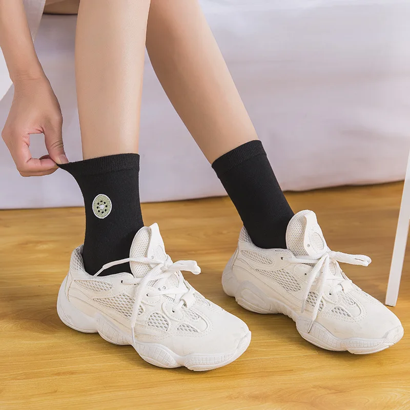 Женские носки Забавные милые хлопковые с фруктами и авокадо повседневные