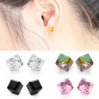 wholesale 20pair cute girls crystal stud earrings women cubic rhinestone non allergic earing female wedding jewelry party gift