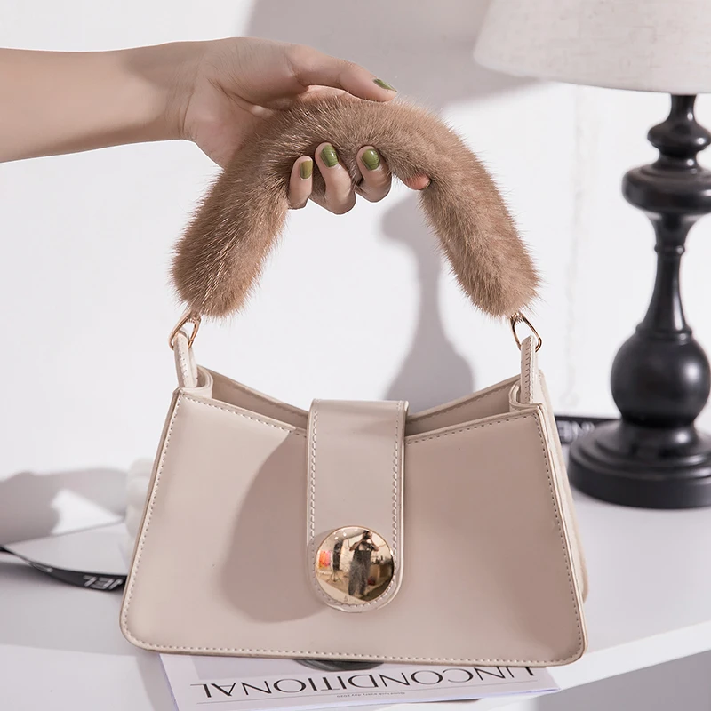 Сменный ремешок для сумок из натурального меха норки 35 см | Ремни