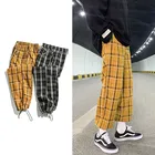 2021 брендовая одежда в японском Streerwear мужские клетчатые брюки для девочек осенние модные узкие мужские повседневные брюки в Корейском стиле мужские шаровары S-4XL