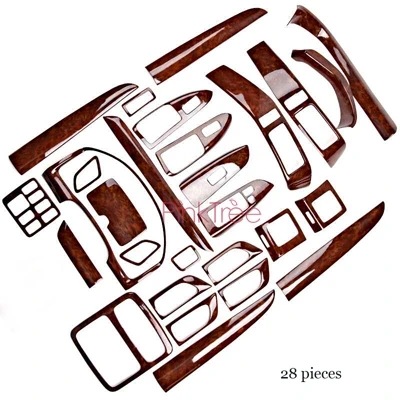 28 piece Деревянная накладка для отделки интерьера для Toyota Land Cruiser 120 Prado FJ120 2003 4 5 6 7 2009 аксессуары для стайлинга автомобилей 28 шт - Цвет: 28 piece