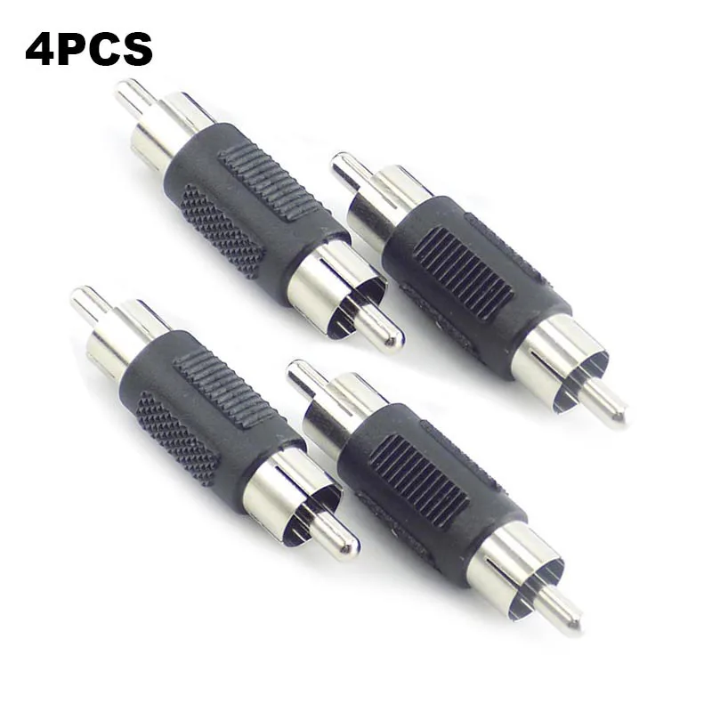 

4pcs Dual RCA Male to Male RCA Coupler Connector Adapter AV Cable Plug CCTV Connector Video Audio Adapter Electrical U27