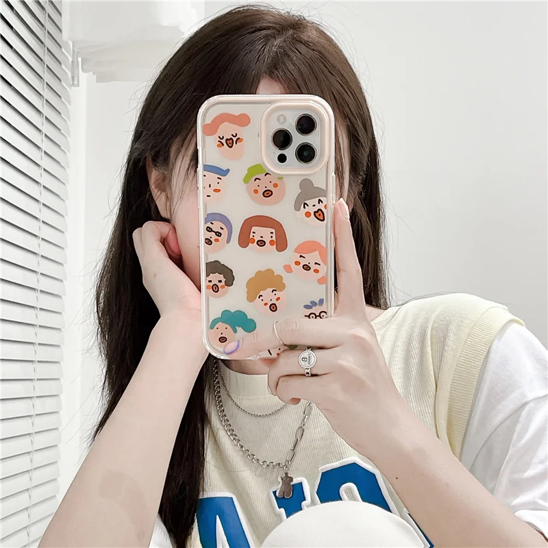 

Cartoon ugly cute portrait illustration for iphone 13 pro mobile phone case XR suitable for iphone11 / 12 / xsmax soft 78p