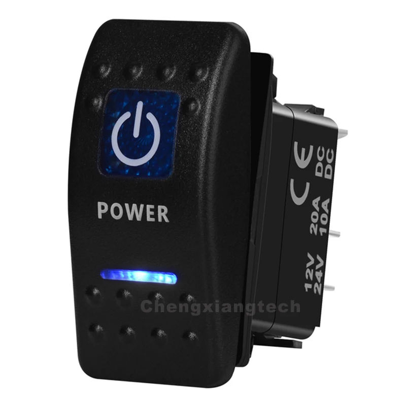 Водонепроницаемый IP66 морской автомобиль Лодка RV 12 v/24 v Синий Led 5 Pin ВКЛ ВЫКЛ SPST