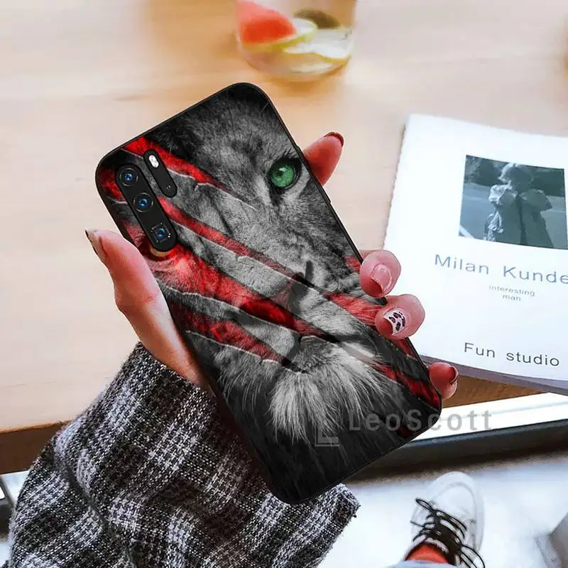 

Tiger Leopard Lion Phone Case black For Huawei honor Mate mate P 10 9X 10i 20 30 40 y7 lite pro p smart 2019