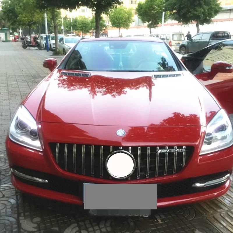 R172 Racing Grille for Mercedes SLK class r172 SLK250 SLK200 SLK350 GT Diamond Style Grills Front Bumper Without Emblem 2012-16